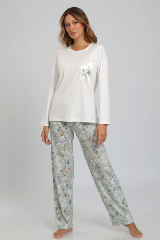 Pijama Mariana Pantalón 100% algodón Premium - Etéreo Collection