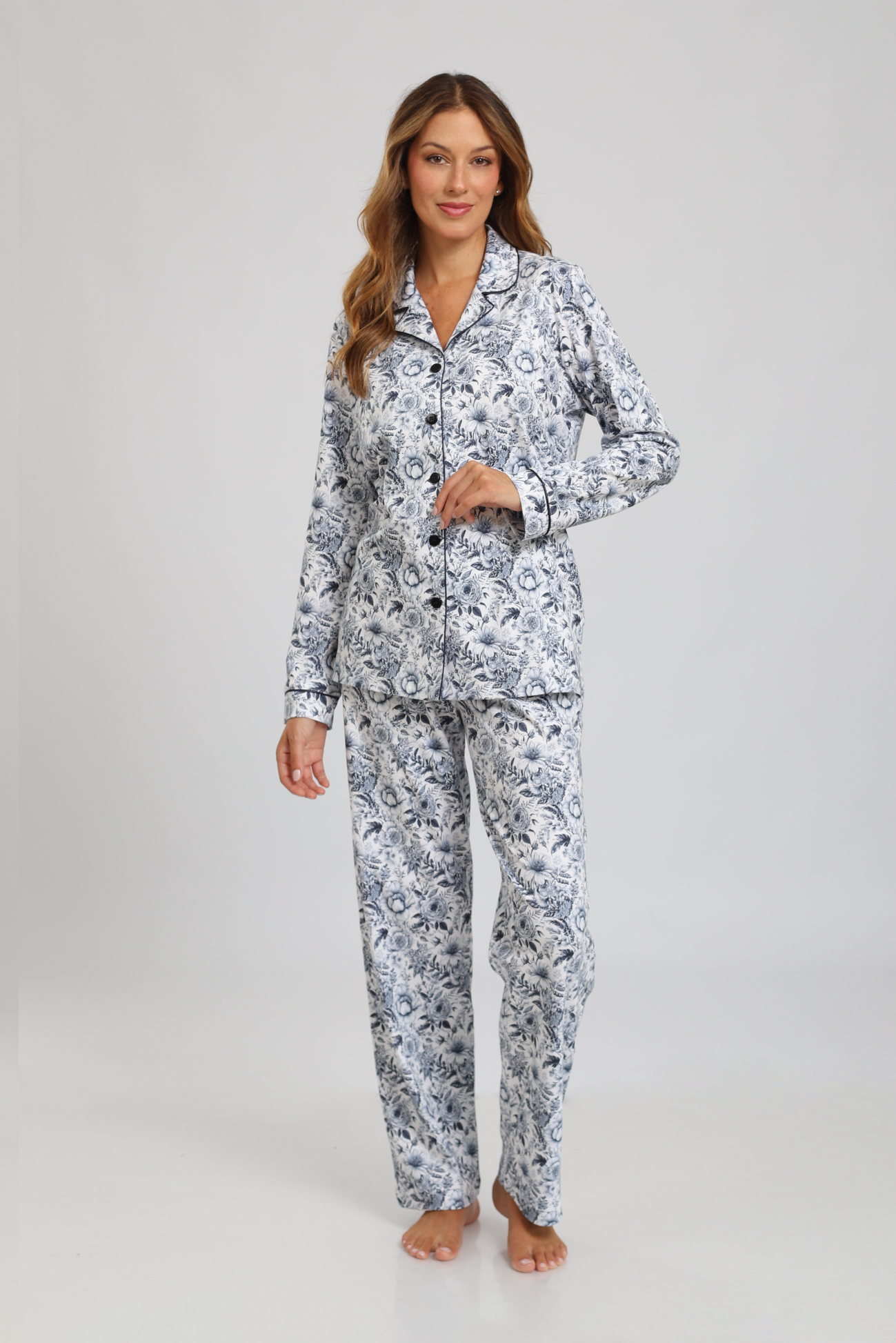 Pijama Monalisa Pantalón 100% algodón Premium - Claidior Blue Collection