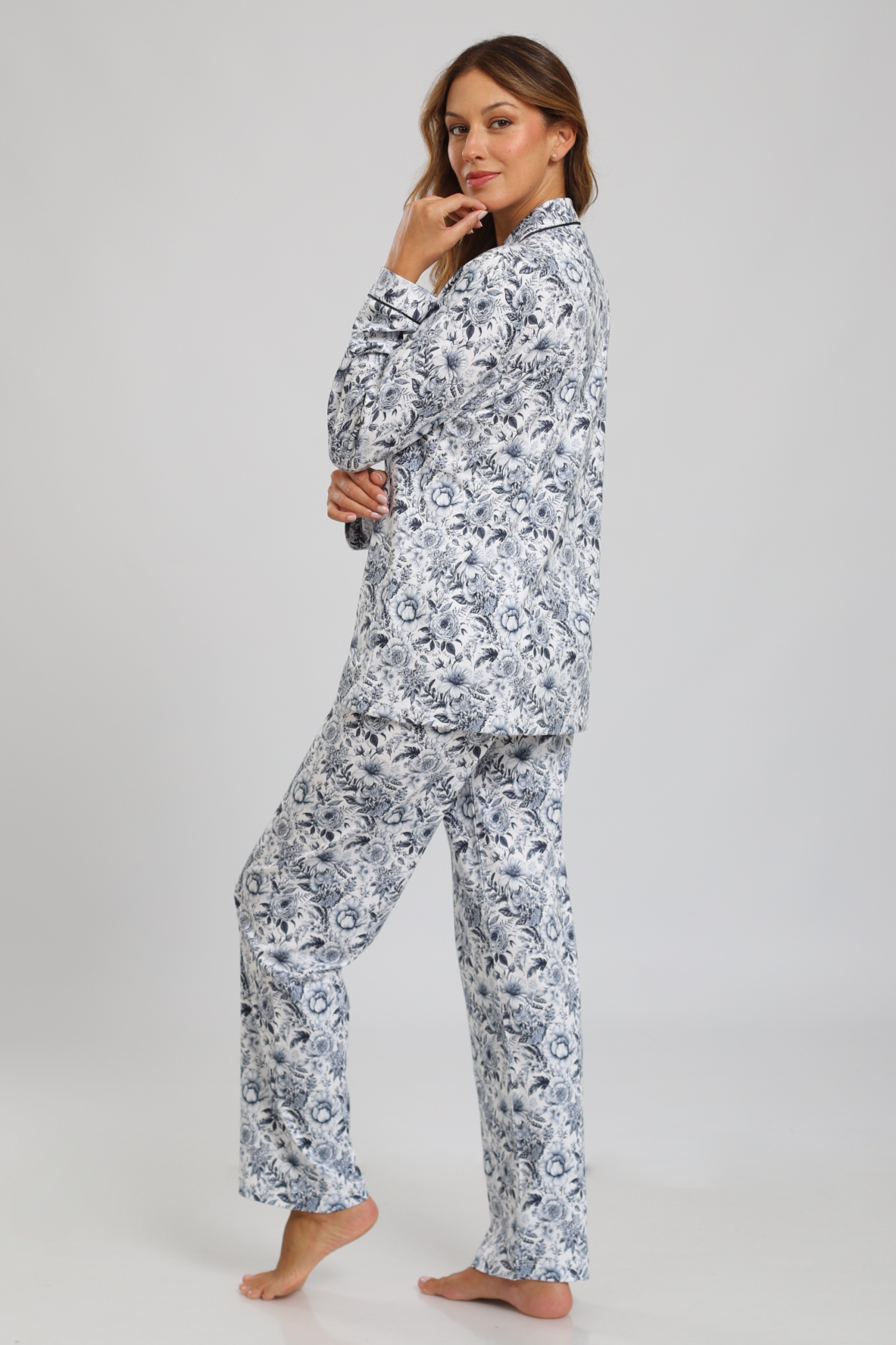 Pijama Monalisa Pantalón 100% algodón Premium - Claidior Blue Collection