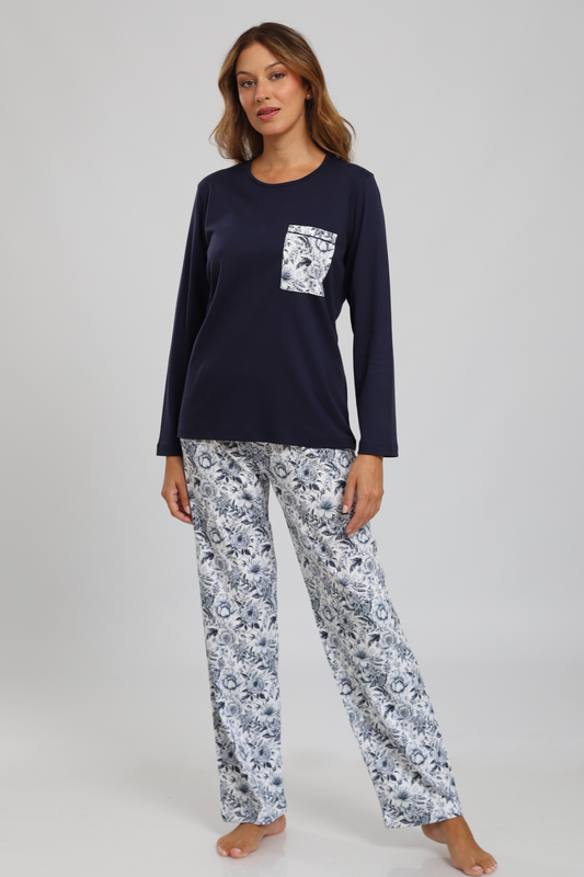 Mariana Pajamas Pants 100% Premium Cotton - Claidior Blue Collection