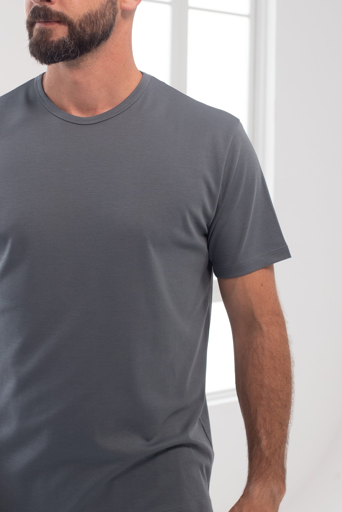 Polo Piero manga corta gris verdoso 100% algodón pima premium