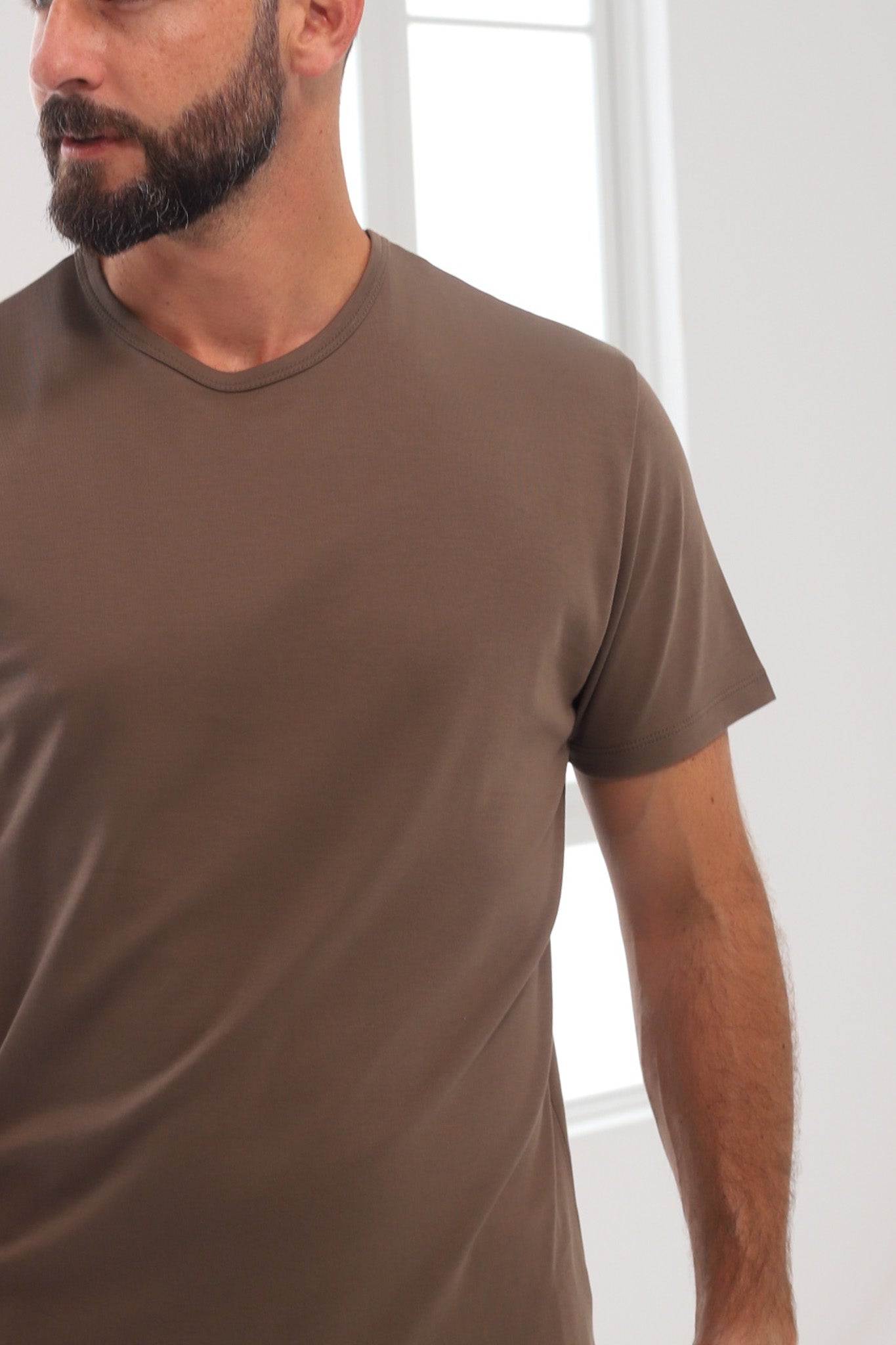Polo Piero manga corta marrón 100% algodón pima premium