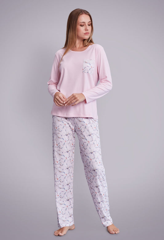 Pijama Mariana 100% algodón Premium - Peace Rosado Collection