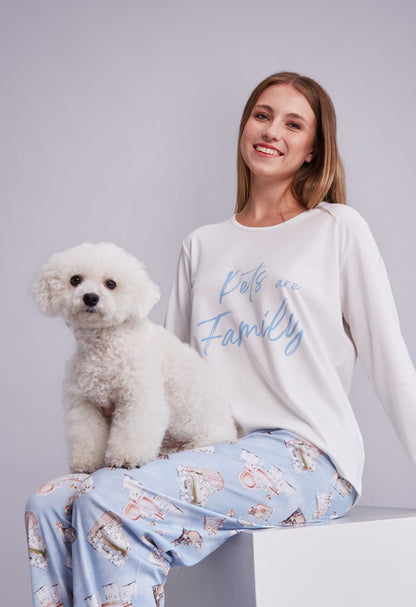 Pijama Mariana Pantalón 100% algodón Premium - Pet Family Collection