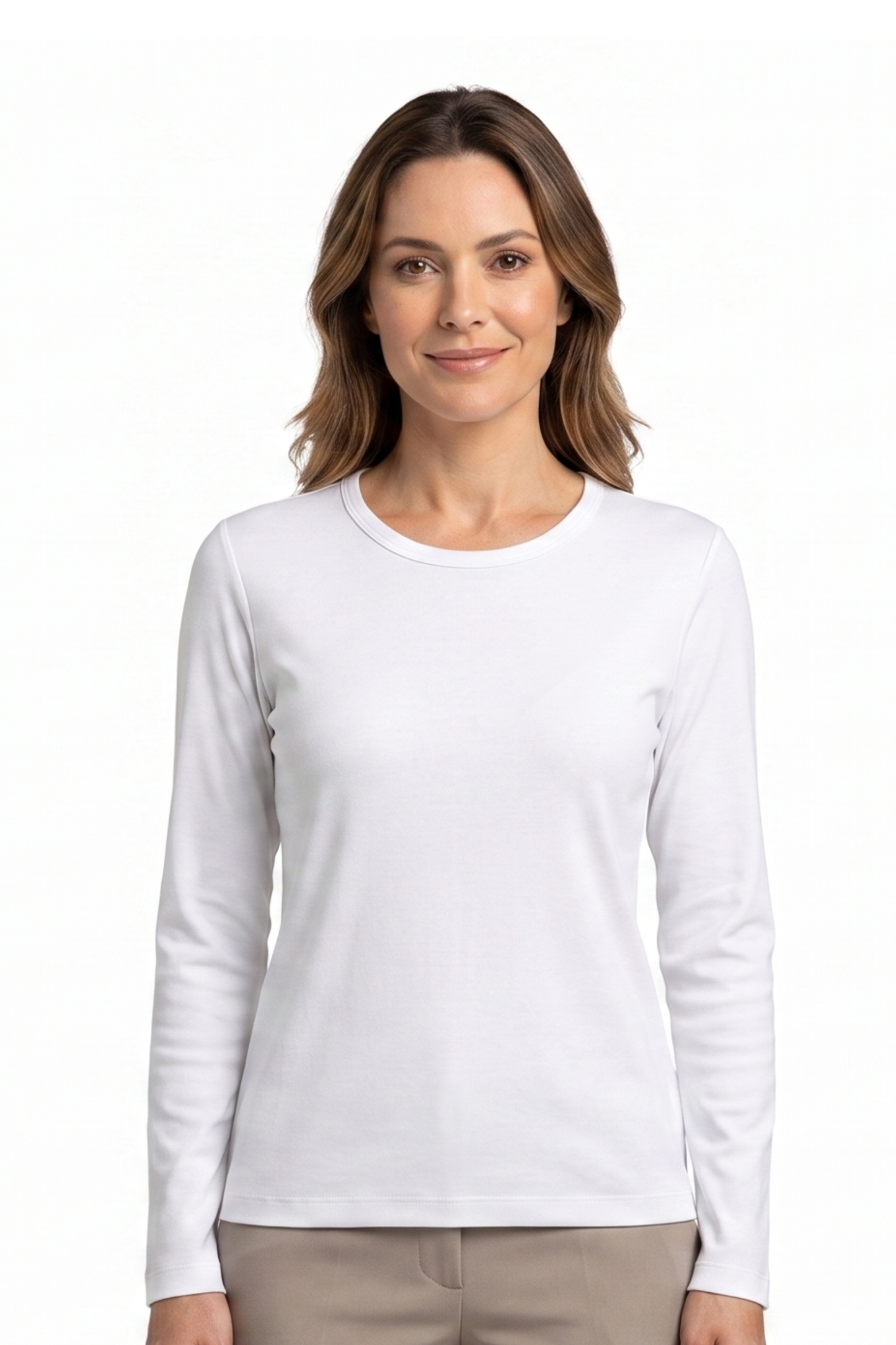 Polo Chiara manga Larga Blanco 100% algodón pima premium