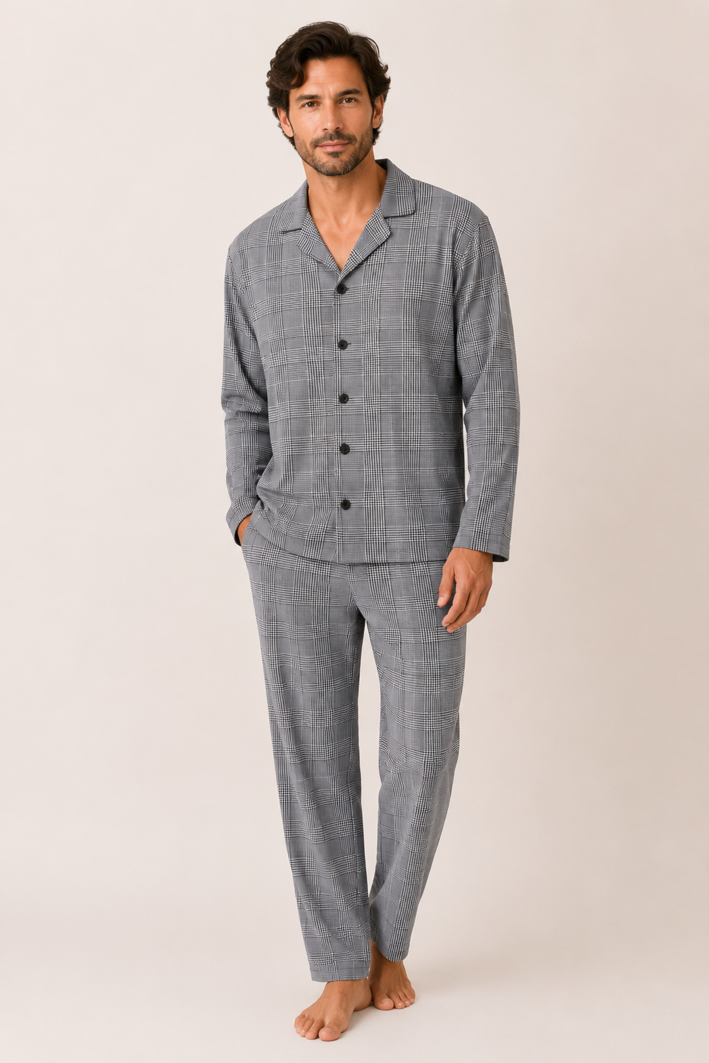 Pijama Doménico Pantalón 100% algodón Premium - Principe de Gales Collection