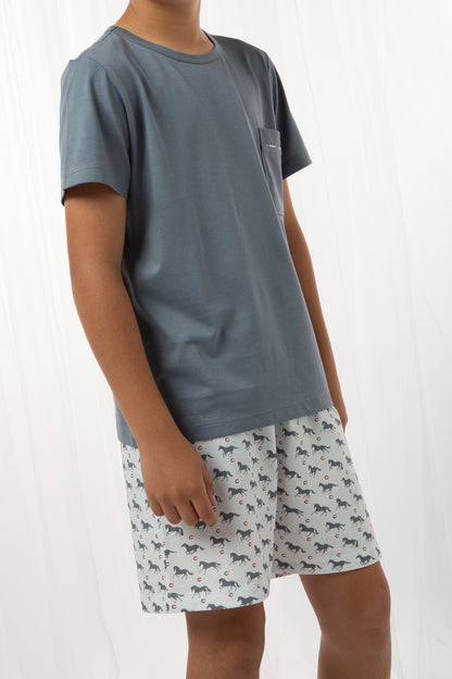 Pijama Pierito Short 100% algodón Premium - Corcel Gris Collection