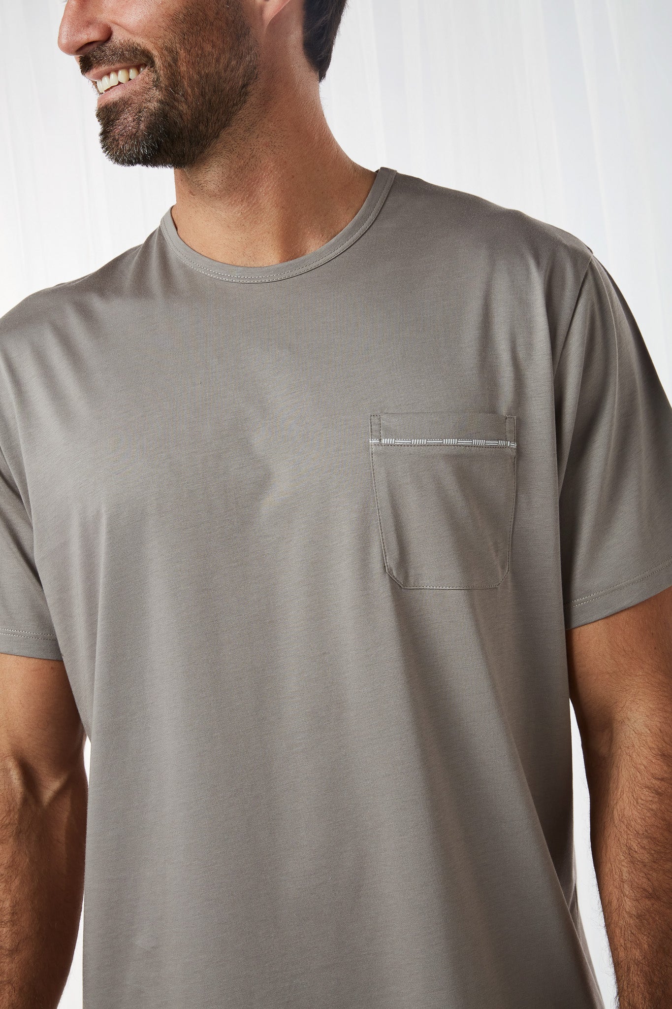 Pijama Piero Short 100% algodón Premium - Lineal Taupe Collection