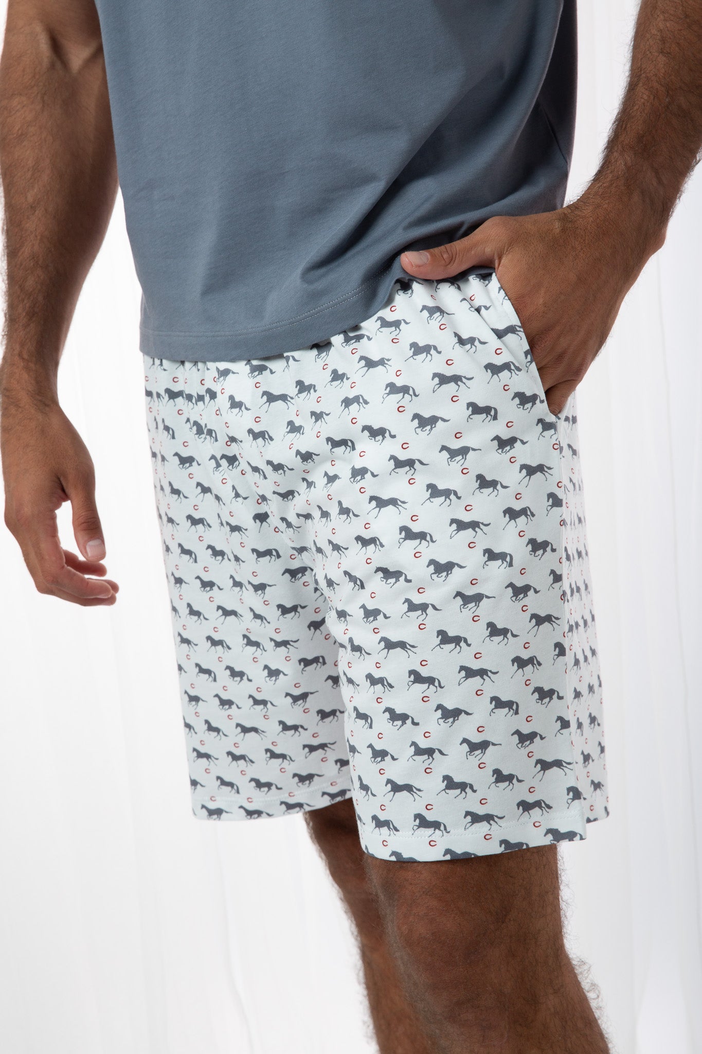 Pijama Piero Short 100% algodón Premium - Corcel Gris Collection