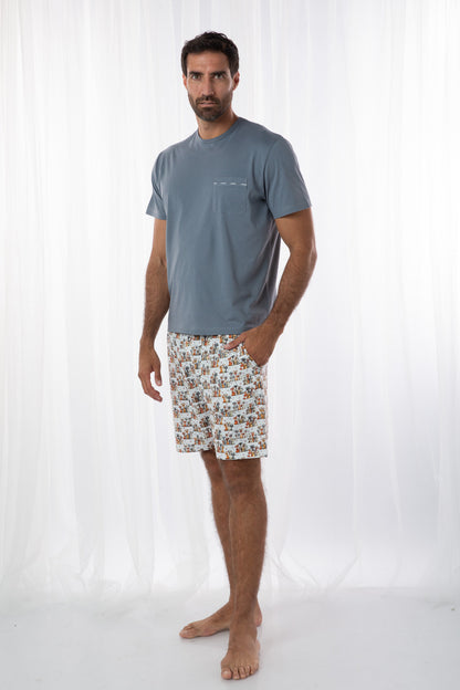 Pijama Piero short 100% algodón Premium - Happy Dogs Collection