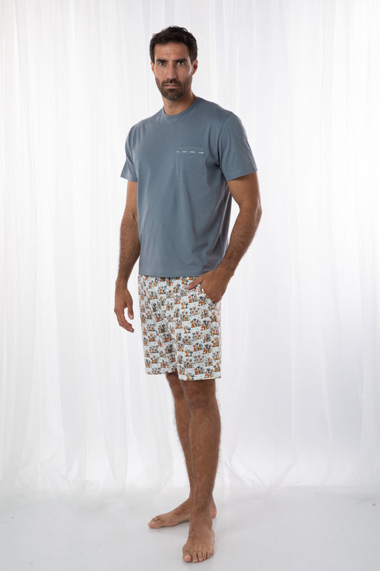 Pijama Piero short 100% algodón Premium - Happy Dogs Collection