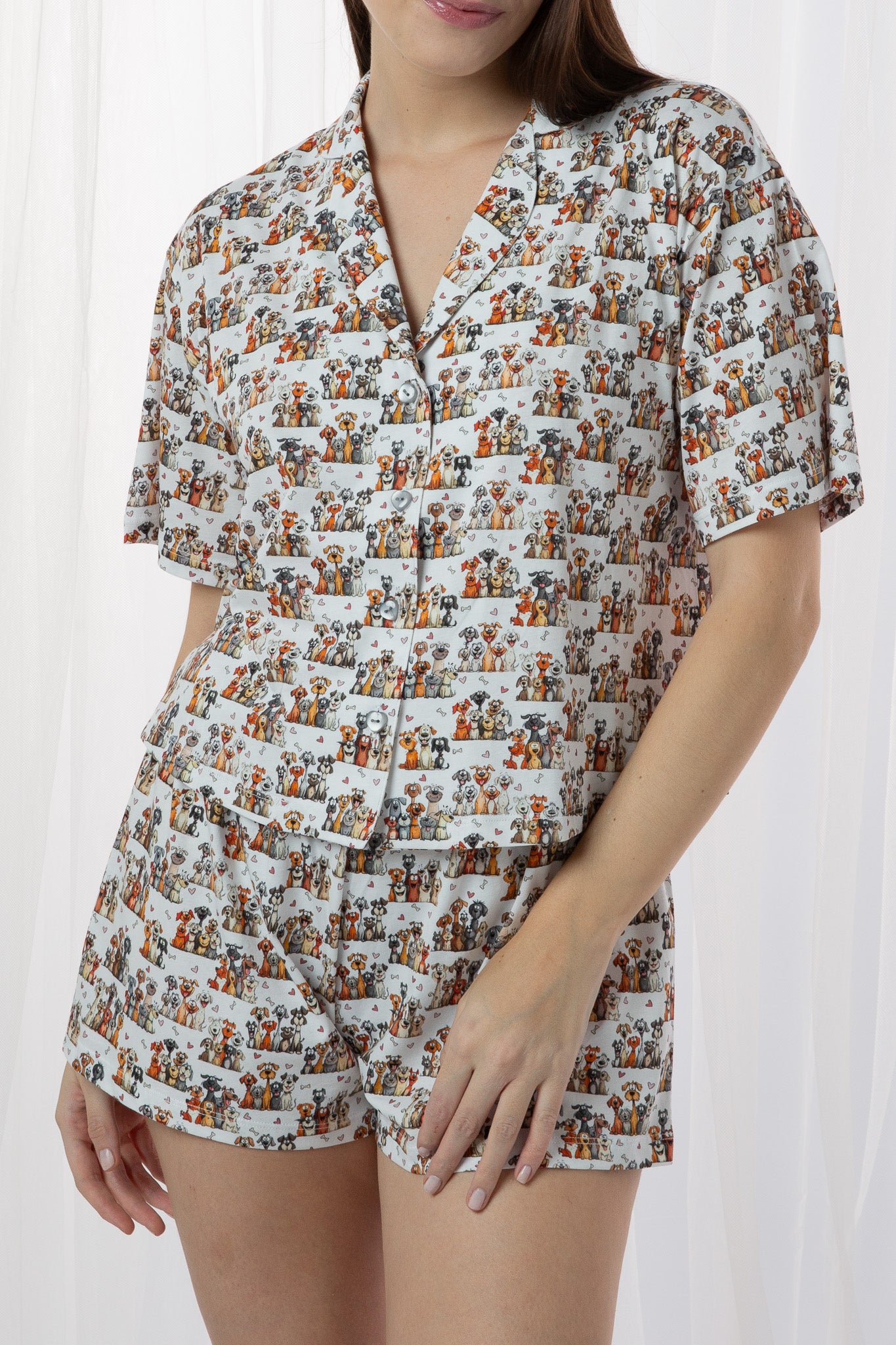 Pijama Salomé Short 100% algodón Premium - Happy Dogs