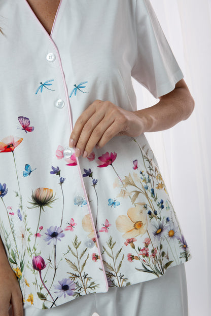 Pijama Diana Culotte 100% algodón Premium - Giardino Allegro Collection