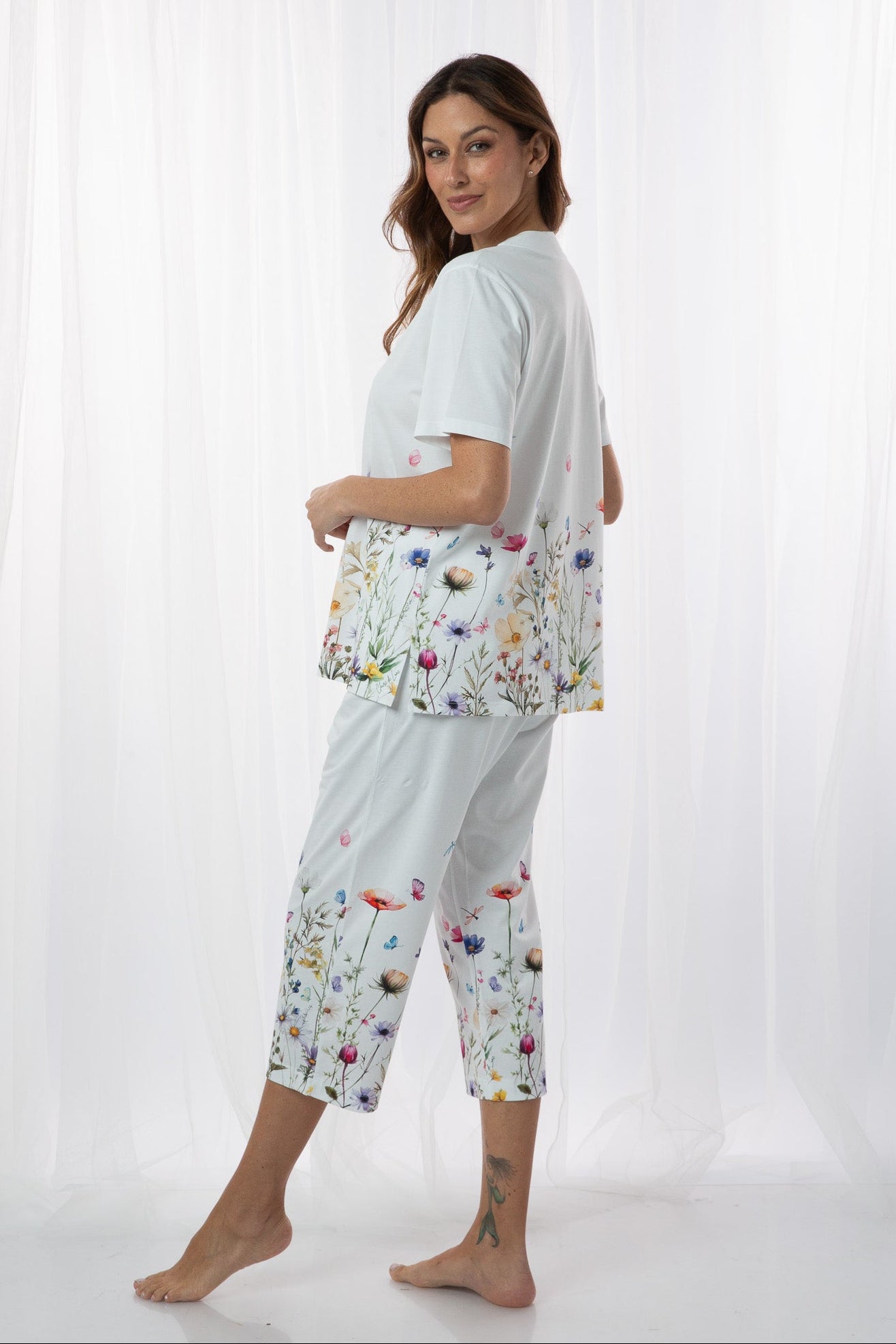 Pijama Diana Culotte 100% algodón Premium - Giardino Allegro Collection