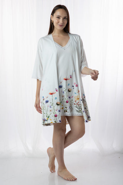 Kimono Largo 100% algodón Premium - Giardino Allegro Collection