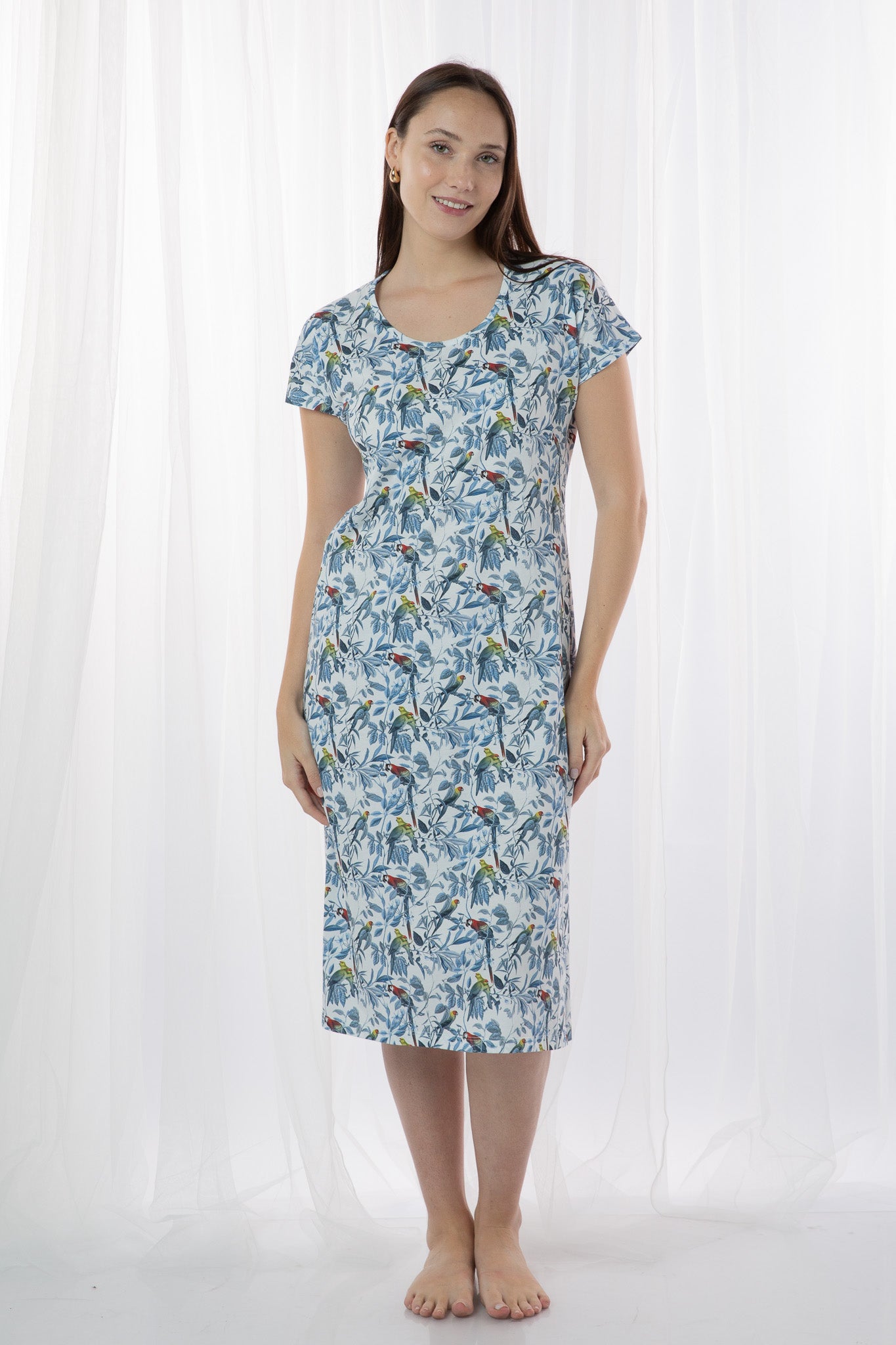 Camisón Karen largo 100% algodón Premium - Susurro Tropical Collection