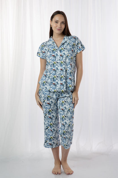 Pijama Claire Culotte 100% algodón Premium -  Susurro Tropical Collection
