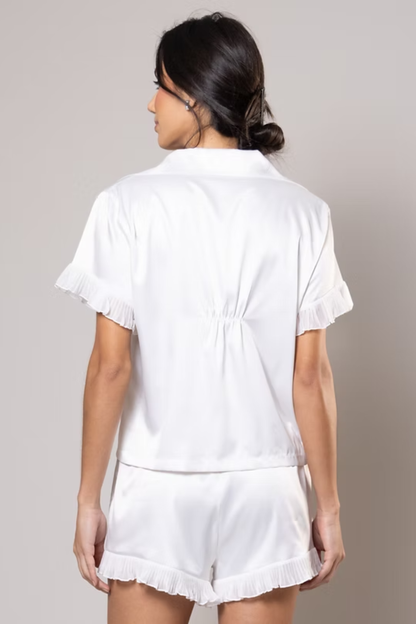 Pijama Short Romantica Off White - Bride Collection